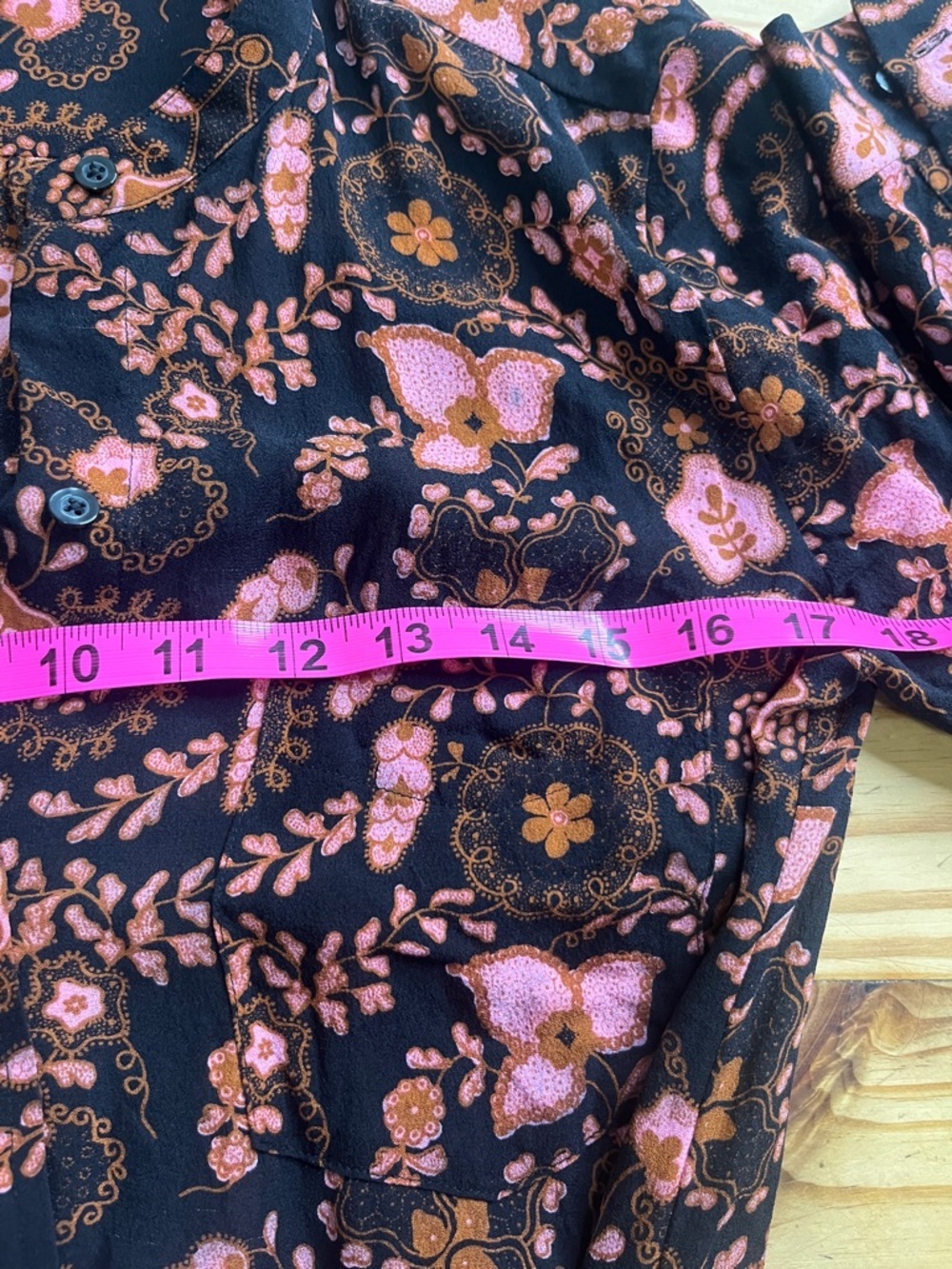 A.L.C Silk Mini Dress Black with Pink & Brown Floral Print - Picture 8 of 10